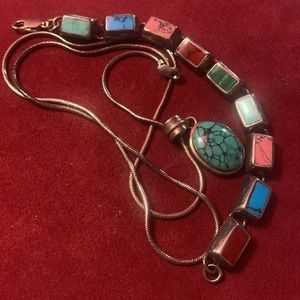 7”Heavy 925 bracelet & thick 24”Italy snake &1 3/8”pendant